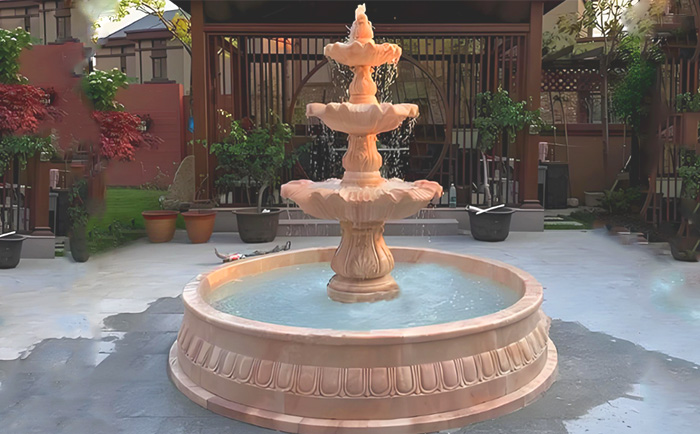 大理石層層噴泉——水韻天成，演繹自然與藝術(shù)的交響曲