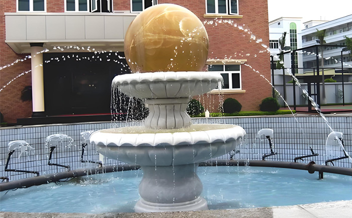 會(huì)轉(zhuǎn)動(dòng)的石雕風(fēng)水球噴泉--夏日清涼新寵！